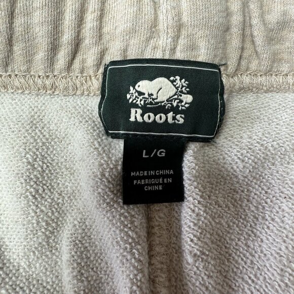 Roots Canada Sweat Shorts Heathered Beige Mens Large Comfy - Picture 5 of 5